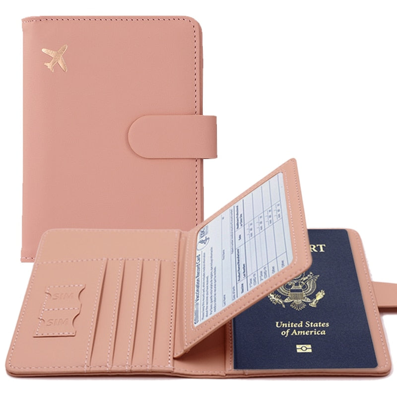 Passport Cover PU Leather Man Women Travel Passport Holder with Credit Card Holder Case Wallet Protector Cover Case