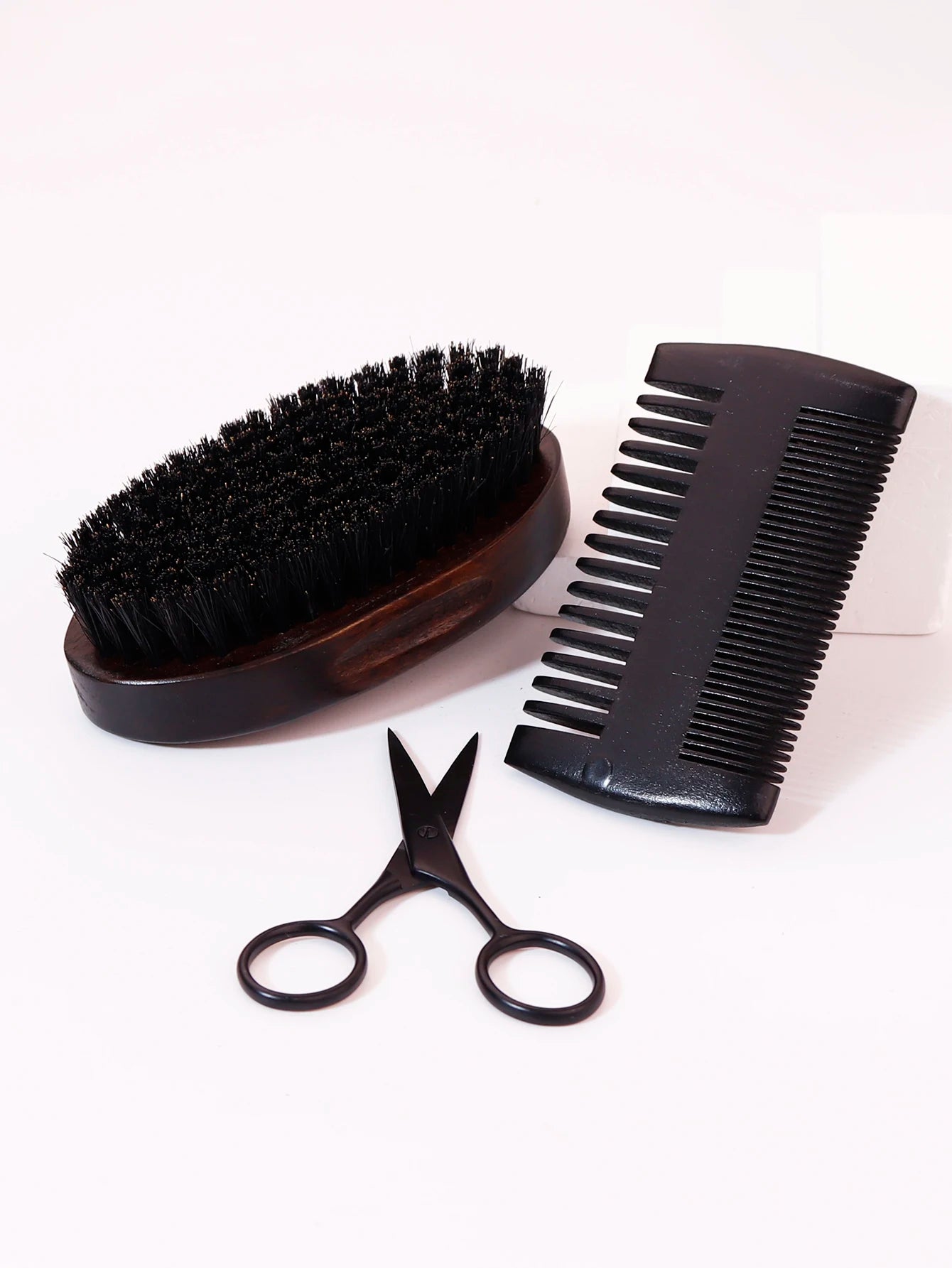 soft boar bristle beard brush, beard grooming set, beard comb and scissors, natural boar bristle brush for beard, beard care kit, beard styling tools, beard maintenance set, men’s grooming kit, beard trimming accessories, beard brush and comb set