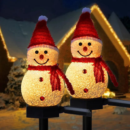 Solar Snowman Lights - Outdoor Christmas Lawn Decor