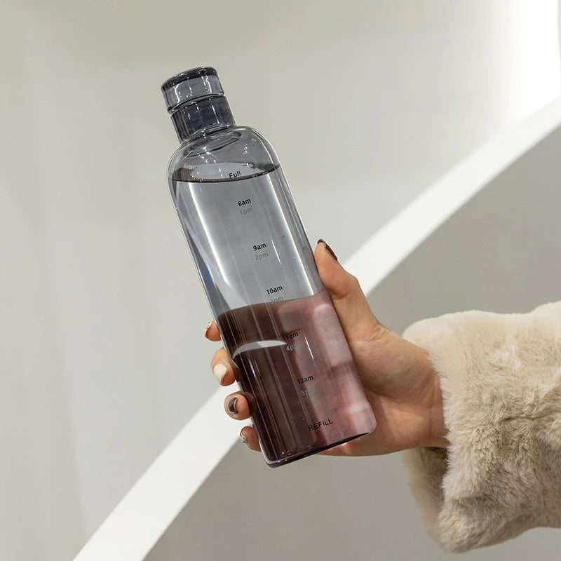 Sport Anti Drop Plastic Time Marker Water Bottle