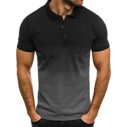 men's short-sleeve 3d gradient lapel sports polo shirt, men's gradient polo shirt, short-sleeve sports polo for men, men's 3d design polo shirt, casual lapel polo t-shirt men, men's athletic short-sleeve polo, stylish gradient polo for men, breathable sports polo shirt, trendy men's short-sleeve polo, men's summer polo t-shirt