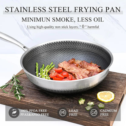 Stainless steel frying pan