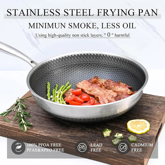 Stainless steel frying pan