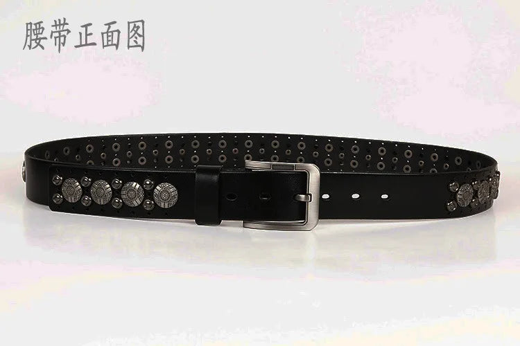 punk rivet cowboy belt for men, men's punk cowboy belt, rivet western belt for men, stylish cowboy belt for men, punk fashion men's belt, rivet design cowboy belt, western style belt for men, durable cowboy belt with rivets, men's punk western belt, trendy cowboy belt for men