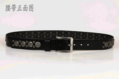 punk rivet cowboy belt for men, men's punk cowboy belt, rivet western belt for men, stylish cowboy belt for men, punk fashion men's belt, rivet design cowboy belt, western style belt for men, durable cowboy belt with rivets, men's punk western belt, trendy cowboy belt for men