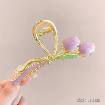 Épingle à cheveux torsadée avec perles et strass