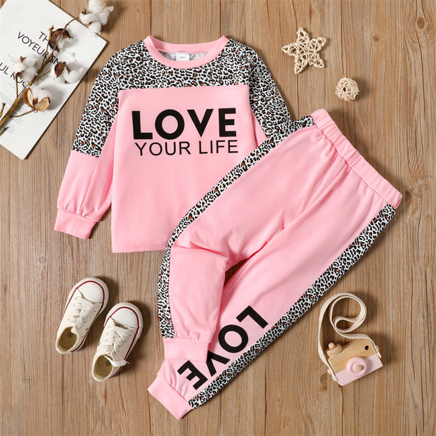 Leopard Print Toddler Girl Outfit Set