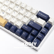 135-Key Double Shot Keycaps - White/Blue