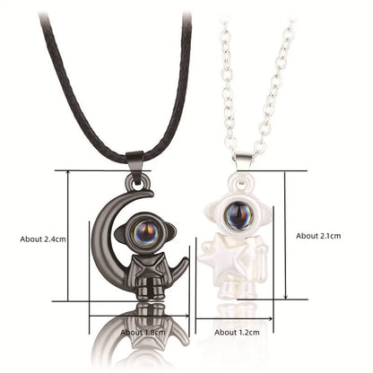 Collier pendentif couple - Collier d'épissure de cœur avec électrocardiogramme magnétique pour amoureux