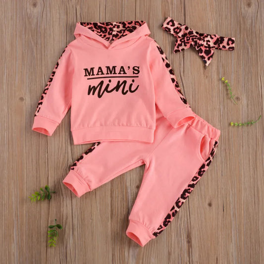 Ensemble 2 pièces t-shirt et pantalon à col rond pour bébé fille