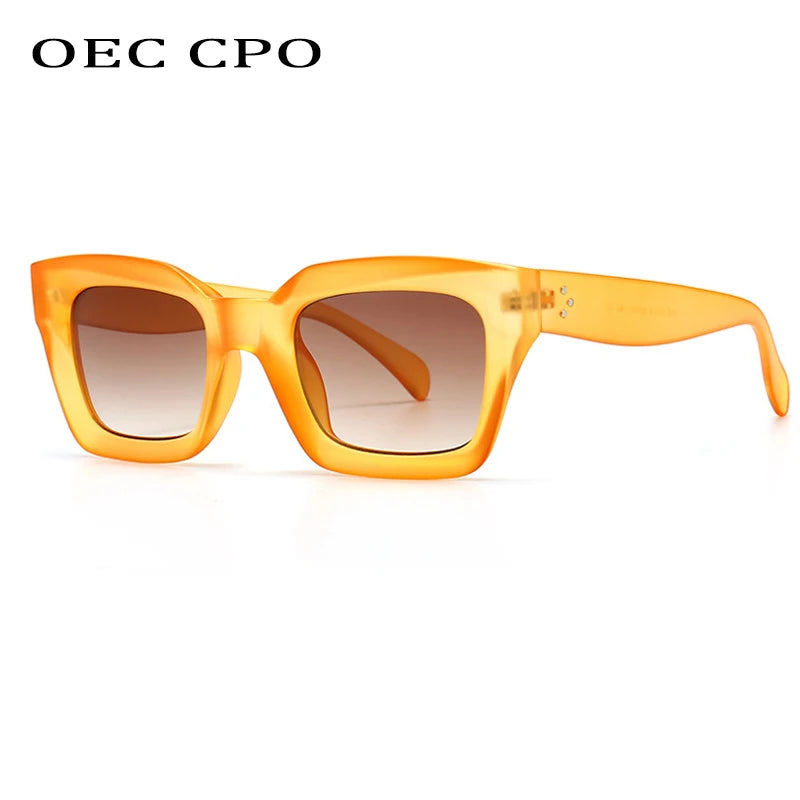 Unisex Unique Flat Vintage Square Sunglasses
