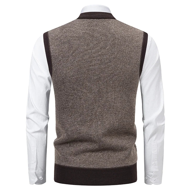 Winter Classic V-Neck Sleeveless Sweater