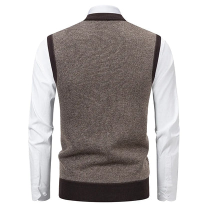 Winter Classic V-Neck Sleeveless Sweater