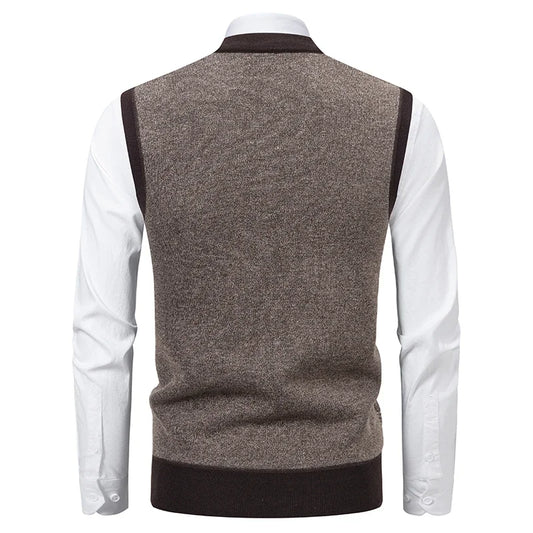 Winter Classic V-Neck Sleeveless Sweater