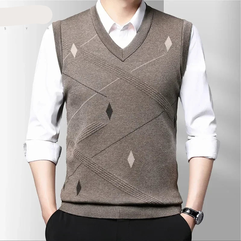 Winter Warm Thickened Men's Sweater Vest Tank Top