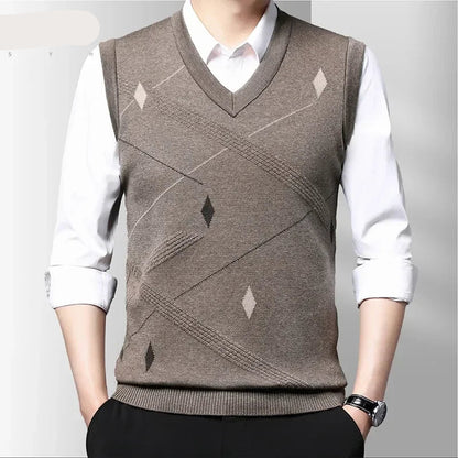 Winter Warm Thickened Men's Sweater Vest Tank Top