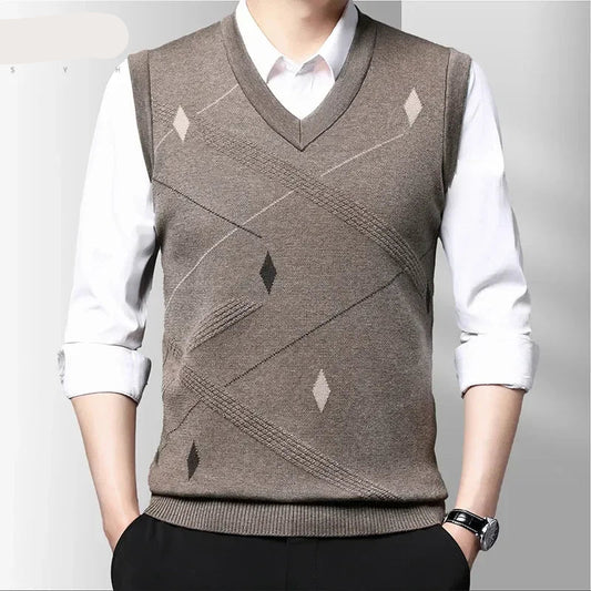 Winter Warm Thickened Men's Sweater Vest Tank Top