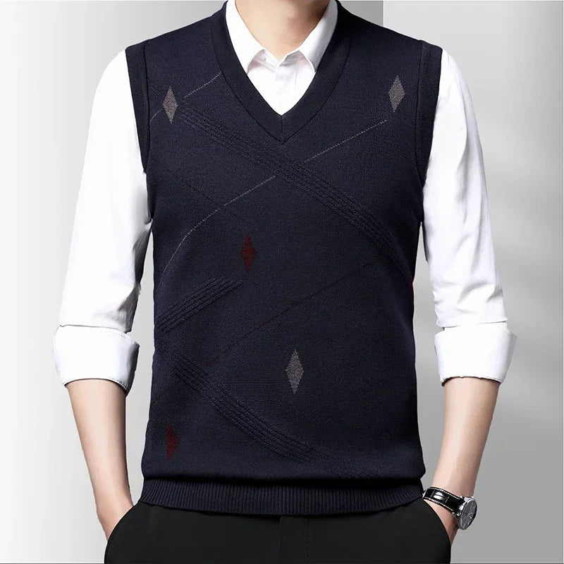 Winter Warm Thickened Men's Sweater Vest Tank Top