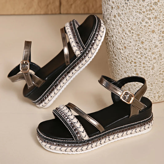 Women's Rivet Glam Ankle Strap Sandals