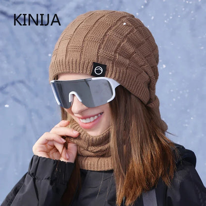 unisex thermal fleece knitted balaclava, wool neck warmer scarf cap, thermal fleece balaclava mask, unisex winter face cover, knitted wool balaclava cap, thermal neck warmer for men and women, unisex fleece scarf cap, warm knitted winter balaclava, wool thermal face mask, unisex outdoor winter neck warmer