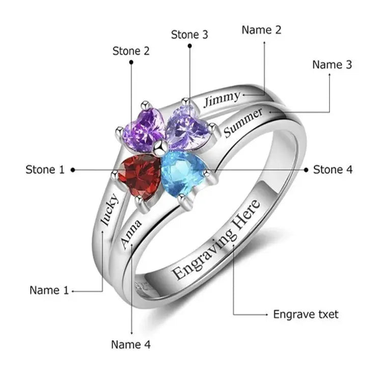 Love Bond Silver Couple Rings - Engraved Set