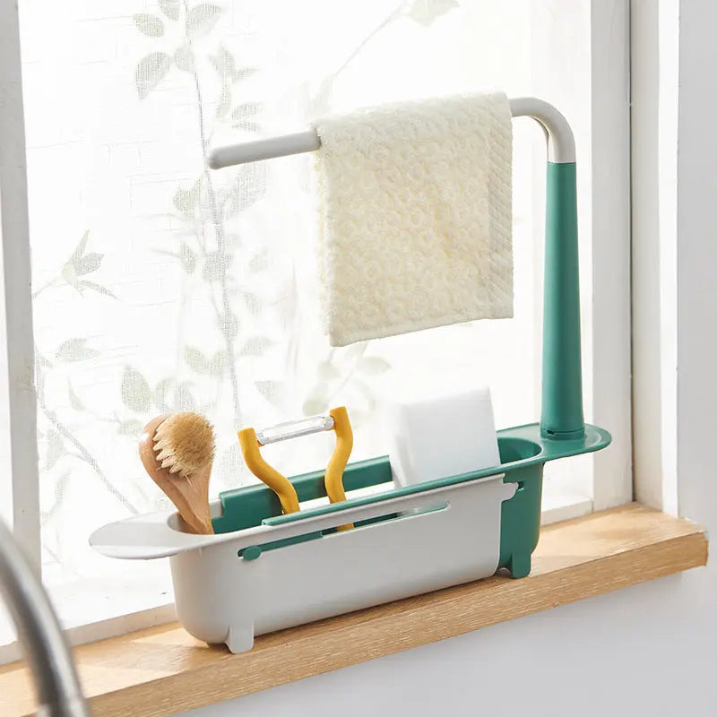 Telescopic Sink Rack & Drain Basket