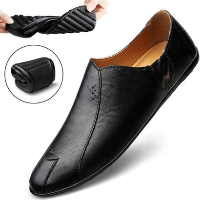 Chaussures en cuir classiques pour hommes d'âge moyen
