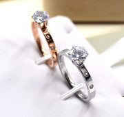 Set of 4 Small Diamond Rose Gold Rings