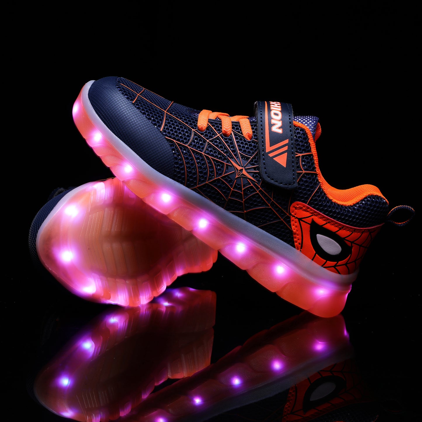 Kids Glowing Hook Loop Shoes