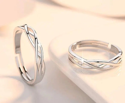 Simple Diamond-studded Couple Rings for Men and Women