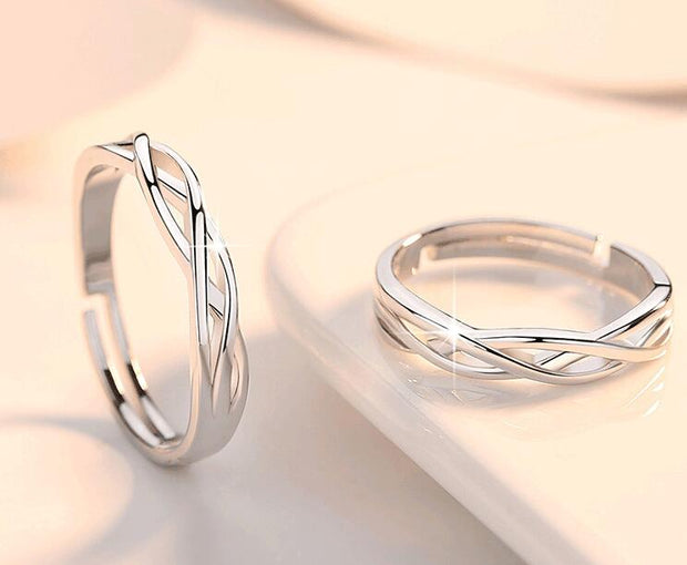 Simple Diamond-studded Couple Rings For Men And Women