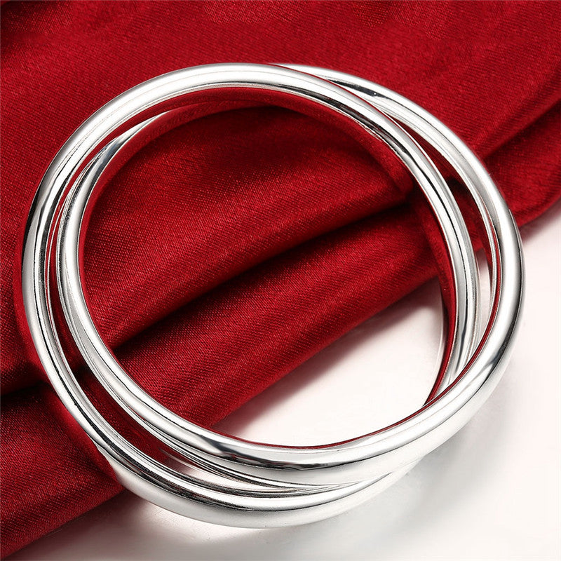 Doppelring-Silberarmband für Herren – kantig und elegant