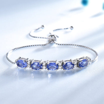 Blautopas-Kettengliederarmband