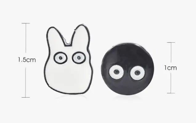 Quirky Cartoon Asymmetric Stud Earrings - Cute & Playful