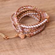 Pink Crystal Chip Braided Bracelets
