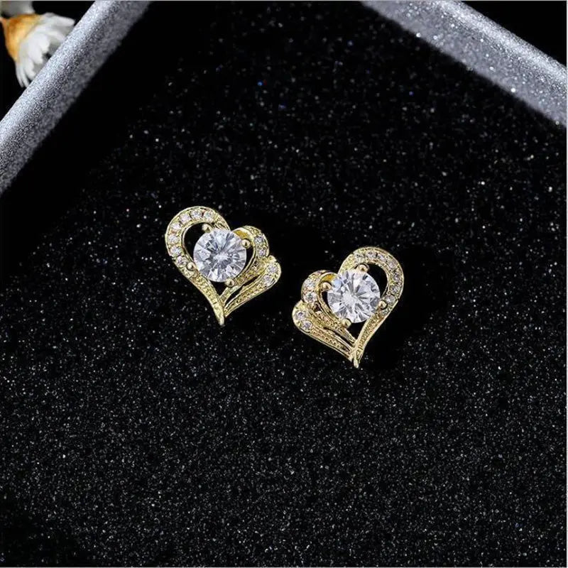 Fashion Hollow Heart Stud Earrings For Women