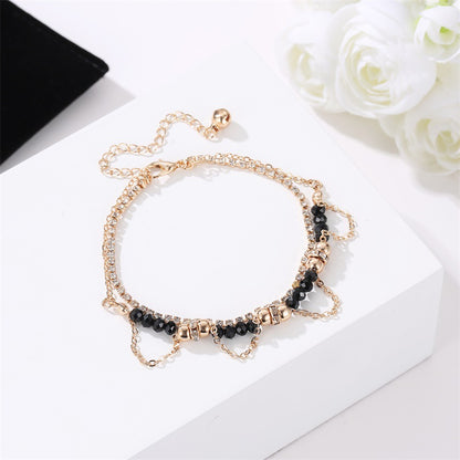 Ethnic Beaded Diamond Tassel Bracelet