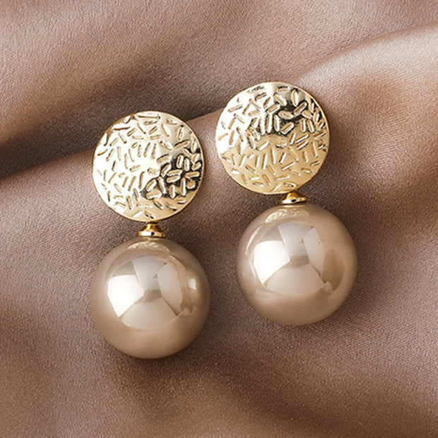 Korean Geometric Pearl Earrings