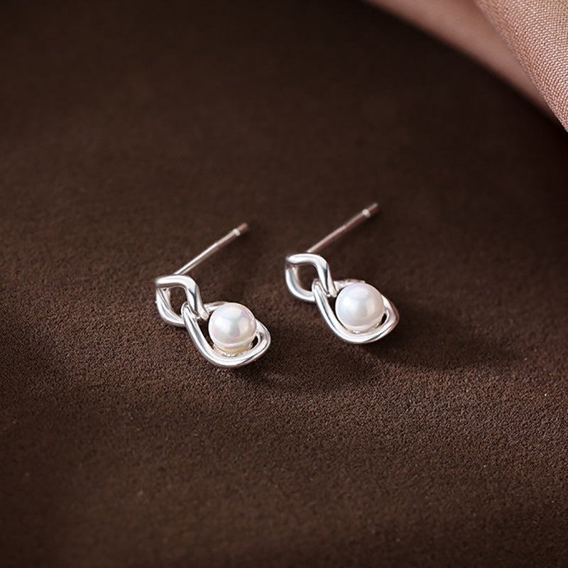 Elegant Chain Pearl Studs - Light Luxury Earrings
