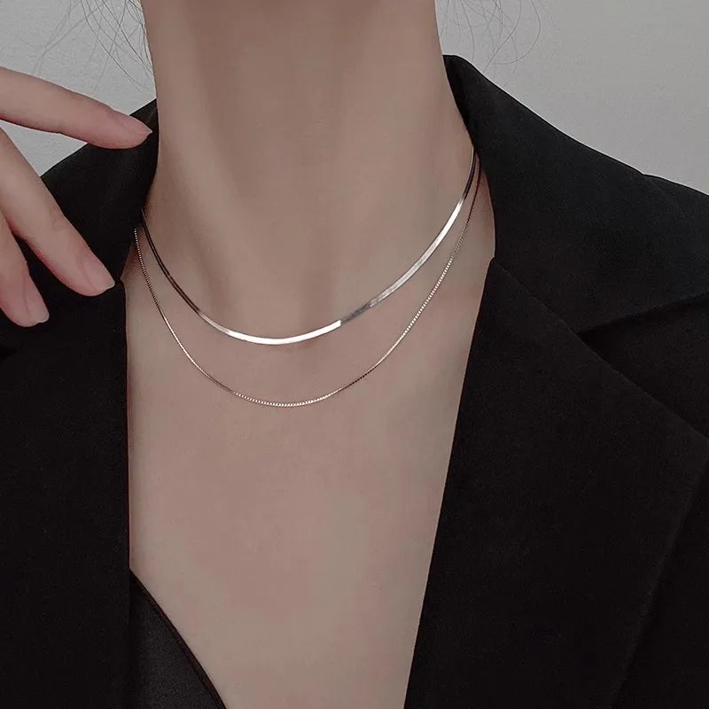 necklace chain, box chain, box chain necklace, necklace silver, 925 silver necklace, snake necklace, silver box chain, silver necklace chain, chain silver, snake chain, double chain necklace, 925 necklace, silver snake chain, 925 chain