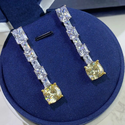 Women Radiant Yellow Diamond Earrings