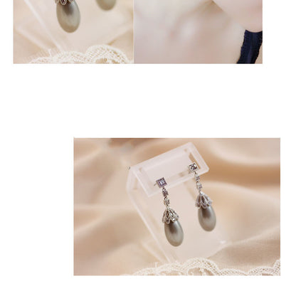 Vintage Drop Light Pearl Earrings For Women
