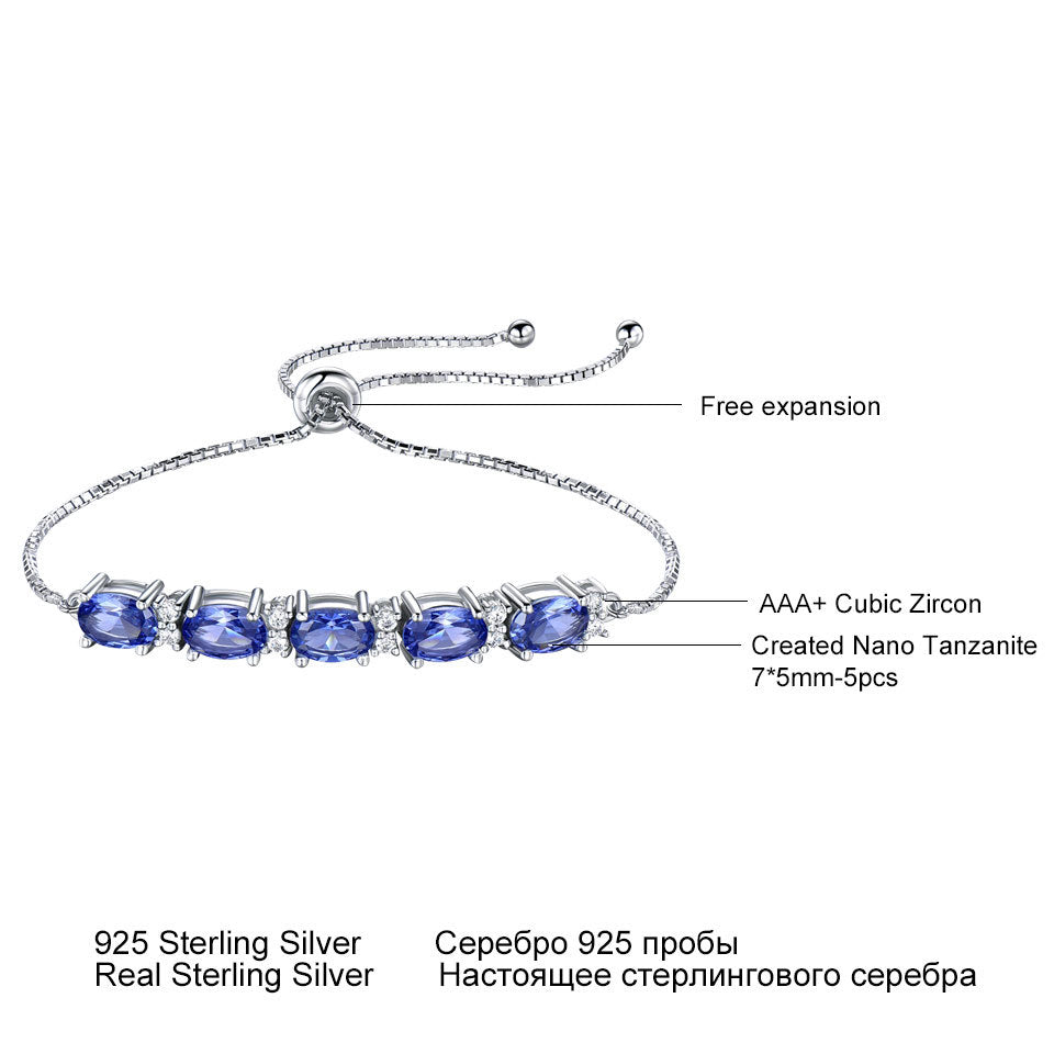 Bracelet à maillons avec topaze bleue