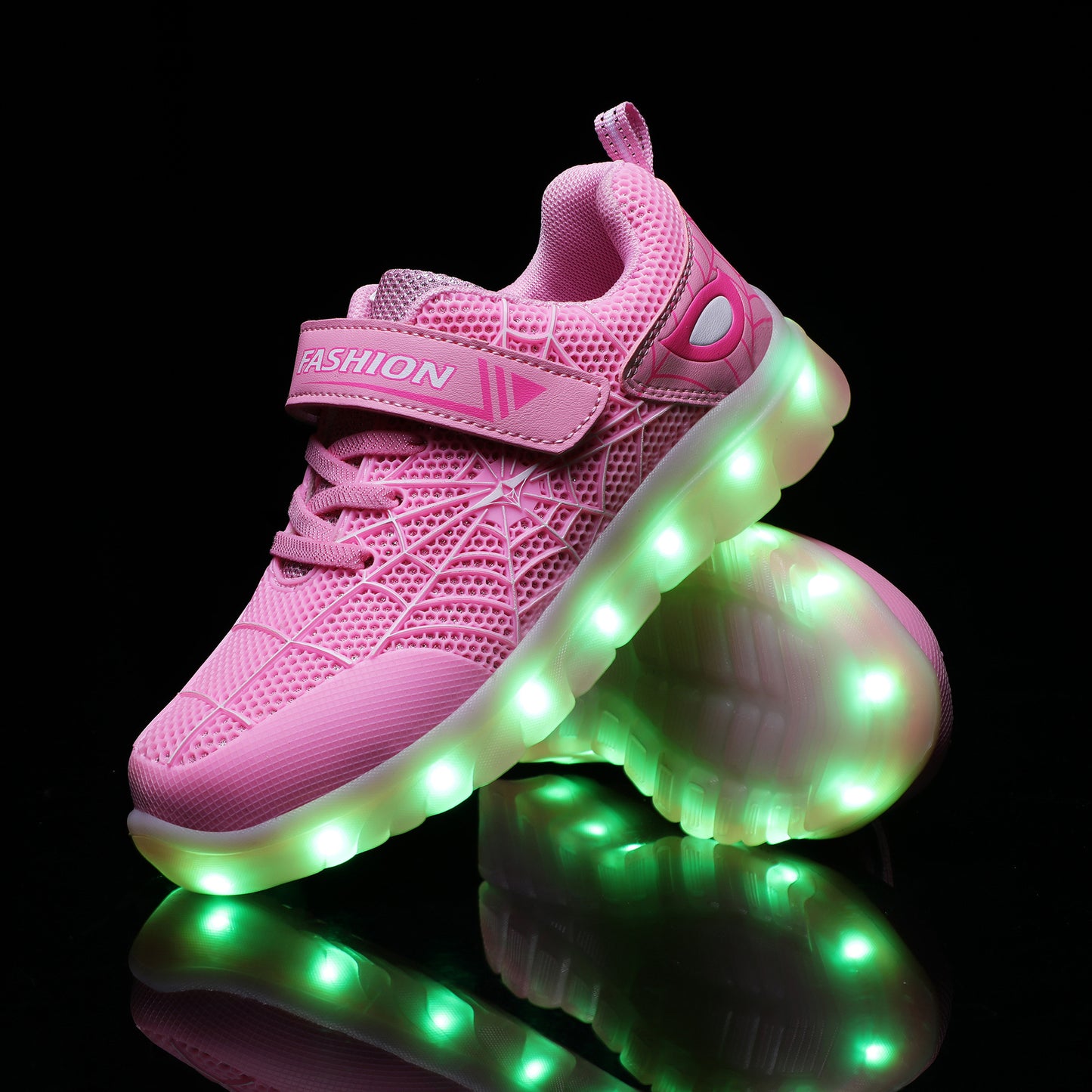 Kids Glowing Hook Loop Shoes