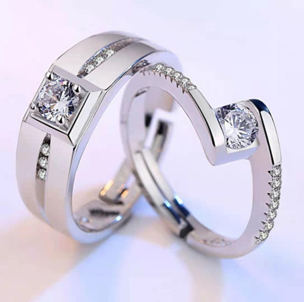 Men's And Women's Tail Rings Heart-shaped Couple Rings