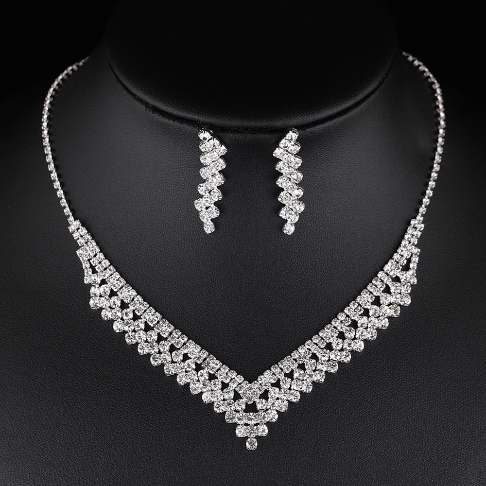 rhinestone necklace, necklace women, earrings women, jewelry set for women, rhinestone jewelry, necklace and earrings set, necklace set for women, earrings necklace set, chain earrings