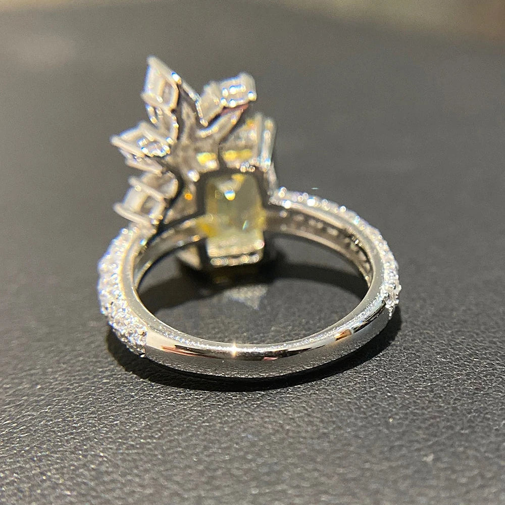 square ring, ring women, cz rings, yellow cz ring, yellow ring, wedding bands for women, cz square ring, wedding bands rings, square wedding rings
