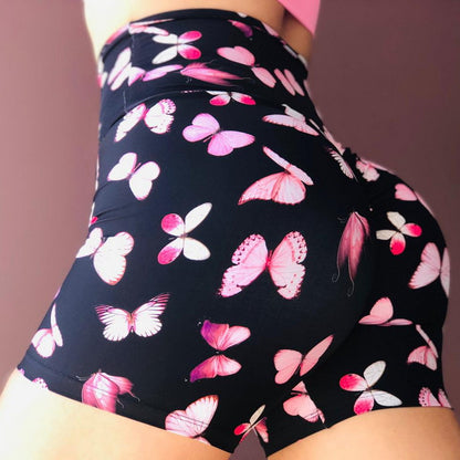 Butterfly High-Top-Yoga-Shorts – Fitness für Damen
