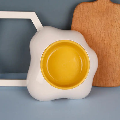 Egg-Shaped Pet Bowl - Cute Elevated Feeder