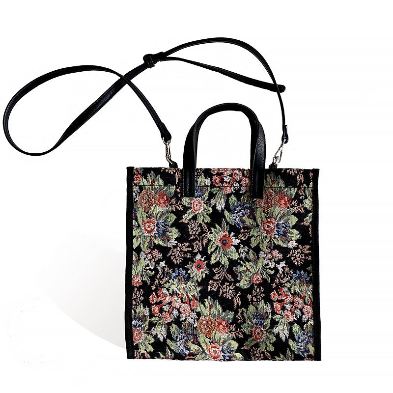 Floral Canvas Crossbody Bag